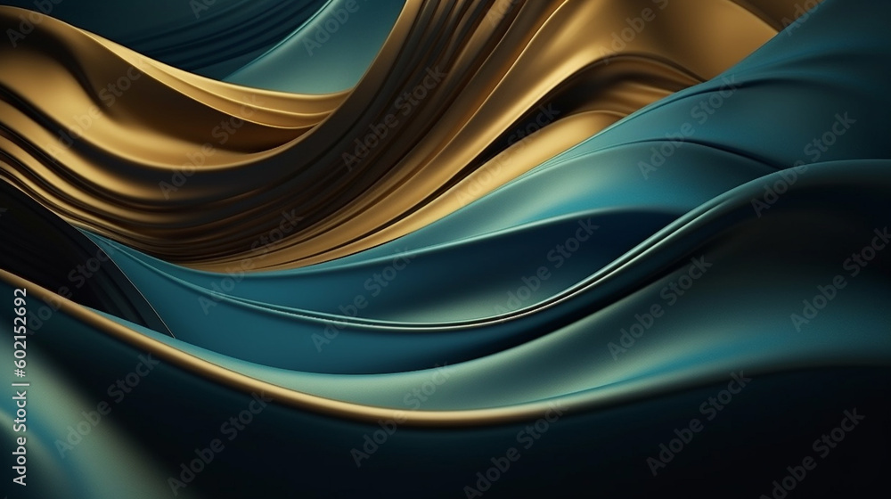Canvas Prints abstract background with 3d wave bright gold and blue