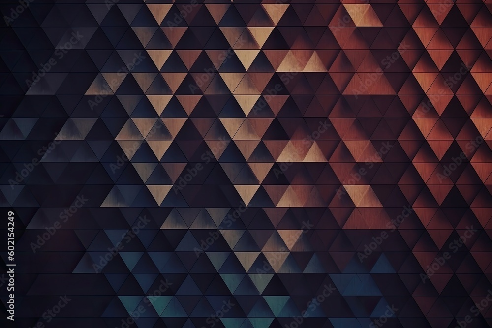 Poster an abstract background made up of colorful triangles generative ai
