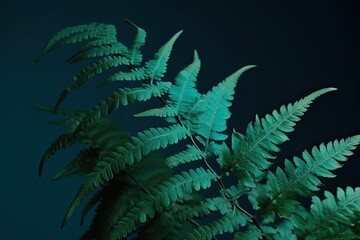Fototapeta na wymiar lush green plant with vibrant leaves contrasting against a dark background Generative AI