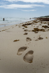 footprints on the beach