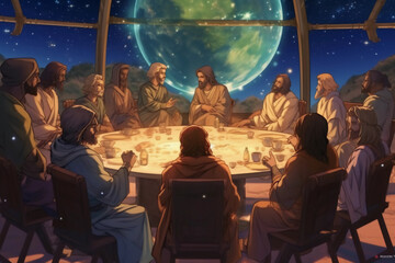 Jesus at Holy Supper