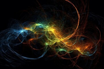 abstract fractal background with space. Generative AI.