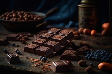 World chocolate day. Yummy food day, gifting, enjoying, and making chocolate. Delicious chocolate dessert, a way to show their affection for those they care about. Sweet food. Generative AI