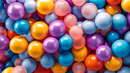 Colorful balloons background, generative ai