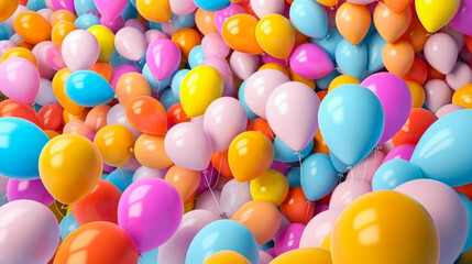 Fototapeta na wymiar Colorful balloons background, generative ai