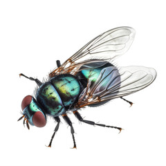 A close up of a fly isolated on a transparent background PNG  Generative Ai
