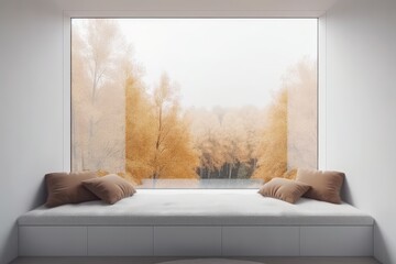Cozy Window Bench with a View Generative AI
