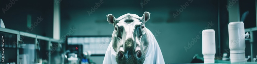 Poster a horse standing in a room with a sheet over it's head. generative ai image.