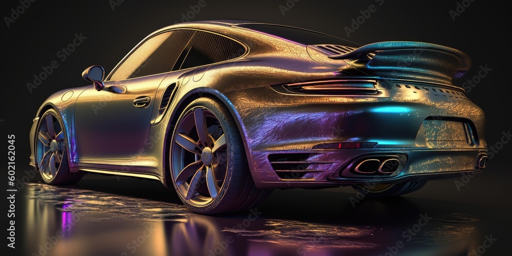 Aufkleber structure design hologram of a sports car. superlative generative ai image.