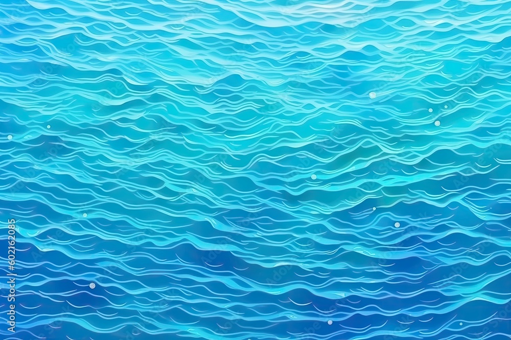 Poster serene ocean with rippling waves and bubbles generative ai