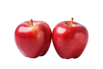 two red apples on Transparent background Generative AI