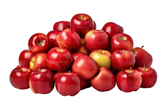 a pile of red apples on Transparent background Generative AI