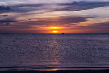 The majestic sunset at Paradise Island in the Bahamas