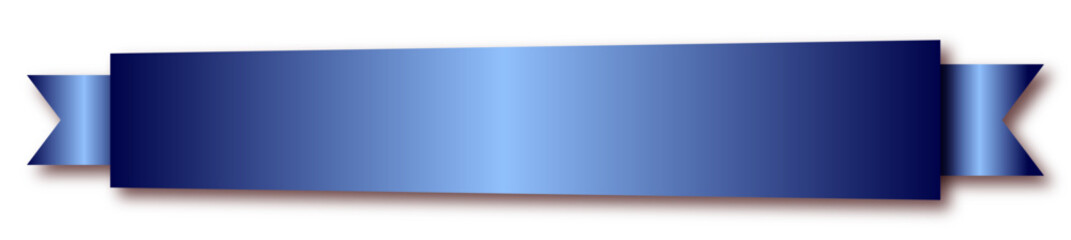 Obraz premium Blue ribbon on white background with drop shadow 