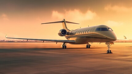 Fototapeta na wymiar Commercial airplane jet during a sunset, transport travel luxury concept
