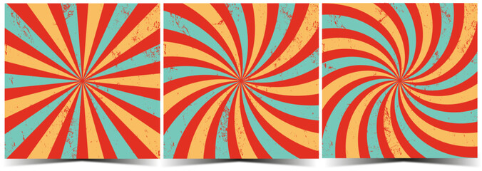 3 in 1. Retro circus, carnival background poster in vector

