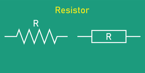 Fixed resistor symbol icon in electricity. vector illustration