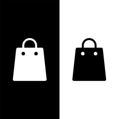 black and white shopping bag icon