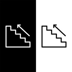 black and white stairs icon