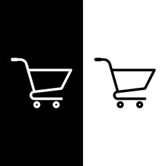 black and white trolley icon