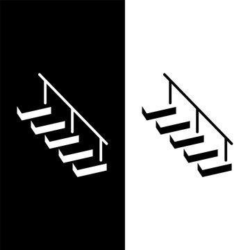 black and white stairs icon
