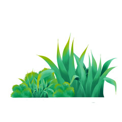 lush bushes watercolor digital painting illustration