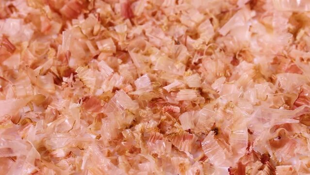かつお節のクローズアップ　回転