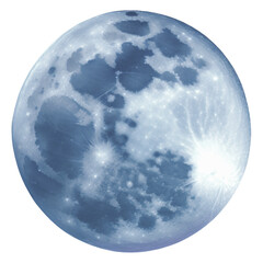 Moon on white background, high resolution full moon isolated over transparent background, supermen, blue moon, moon details. generative ai - obrazy, fototapety, plakaty