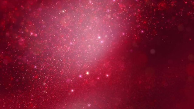 Abstract swarm of red liquid buoyancy star particles. Elegant festive cosmic lights 3D animation background. Vertical magic holidays backdrop and twinkling fairy dust slow motion wallpaper VJ loop