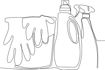 Home cleaning service landing page design concept, illustration of janitors with cleaning tools. Vector illustration