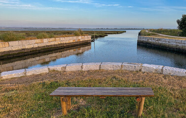 View of Cambeia pier in Murtosa