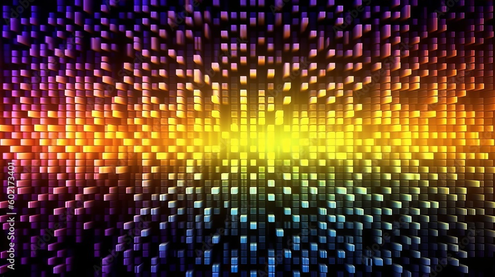 Poster a vibrant square patterned background. generative ai
