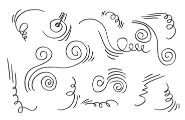 doodle wind illustration vector hand drawn style isolated on white background.