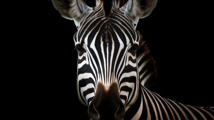 Fototapeta na wymiar A Generative AI Illustration of a Zebra's Head