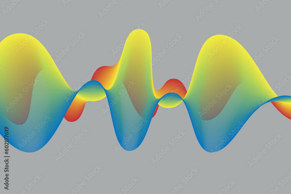 Aufkleber colorful gradient wave line. fluid abstract background. suitable for landing page and computer deskt