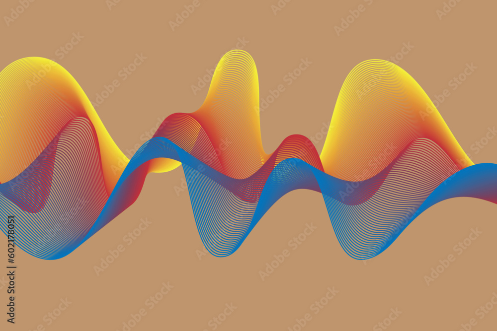 Poster colorful gradient wave line. fluid abstract background. suitable for landing page and computer deskt