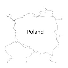 poland map icon vector