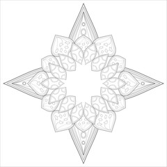 Coloring Book for adults. Hand drawn flowers in zentangle style for t-shirt design or tattoo and coloring book