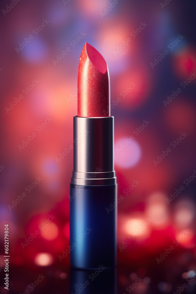 Poster a close up of a lipstick on a table. generative ai.