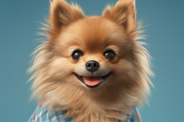 Portrait of a beautiful dog breed Pomeranian close up. AI generated, human enhanced