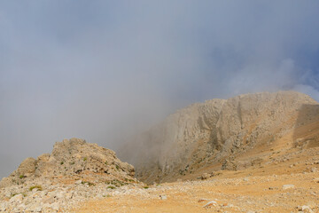 View from the top of Mount Tahtali of Antalya province in Turkey. Popular tourist spot for sightseeing and skydiving