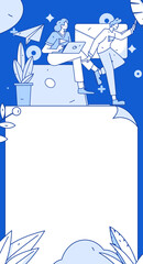 Job Interview People Flat Vector Concept Operation Hand Drawn Illustration
