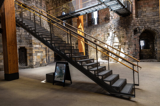 Interior of Medieval Cliffords Tower in York, UK