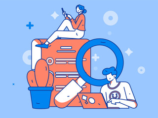 Job Interview People Flat Vector Concept Operation Hand Drawn Illustration
