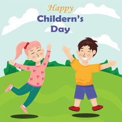 Obraz na płótnie Canvas vector illustration of world children's day