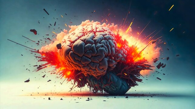 Brain illustration is exploding, Generative AI