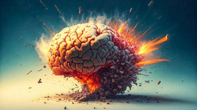 Brain illustration is exploding, Generative AI
