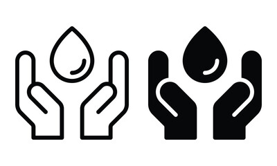 Water donation icon with outline and glyph style.