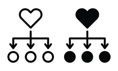 Charity distribution icon with outline and glyph style.