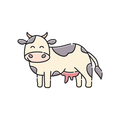 cute illustration of a dairy cow